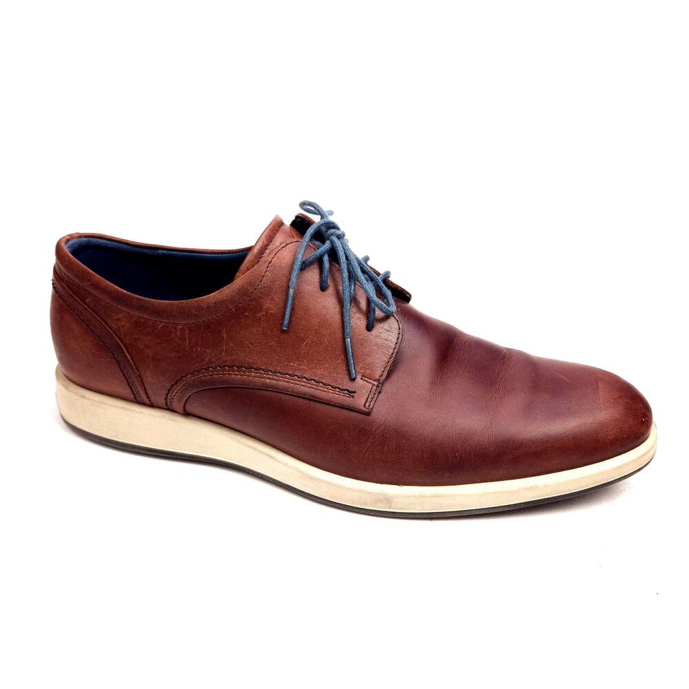 ECCO Shoes Mens US 12-12.5 EU 46 Jared Tie Moonless Brown Comfort Loafers Dress